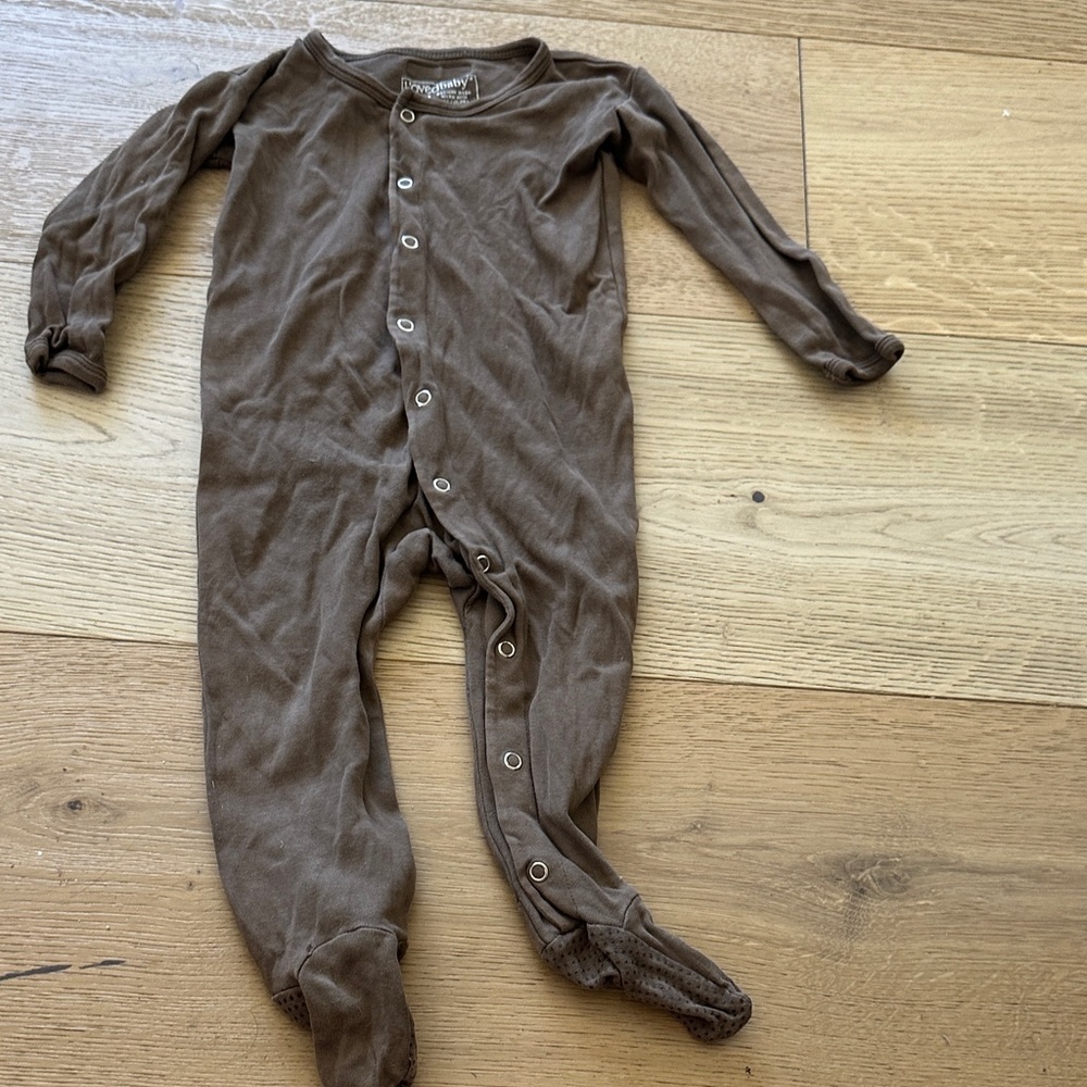 L'ovedbaby Chocolate Brown Footed One Piece 9/12m